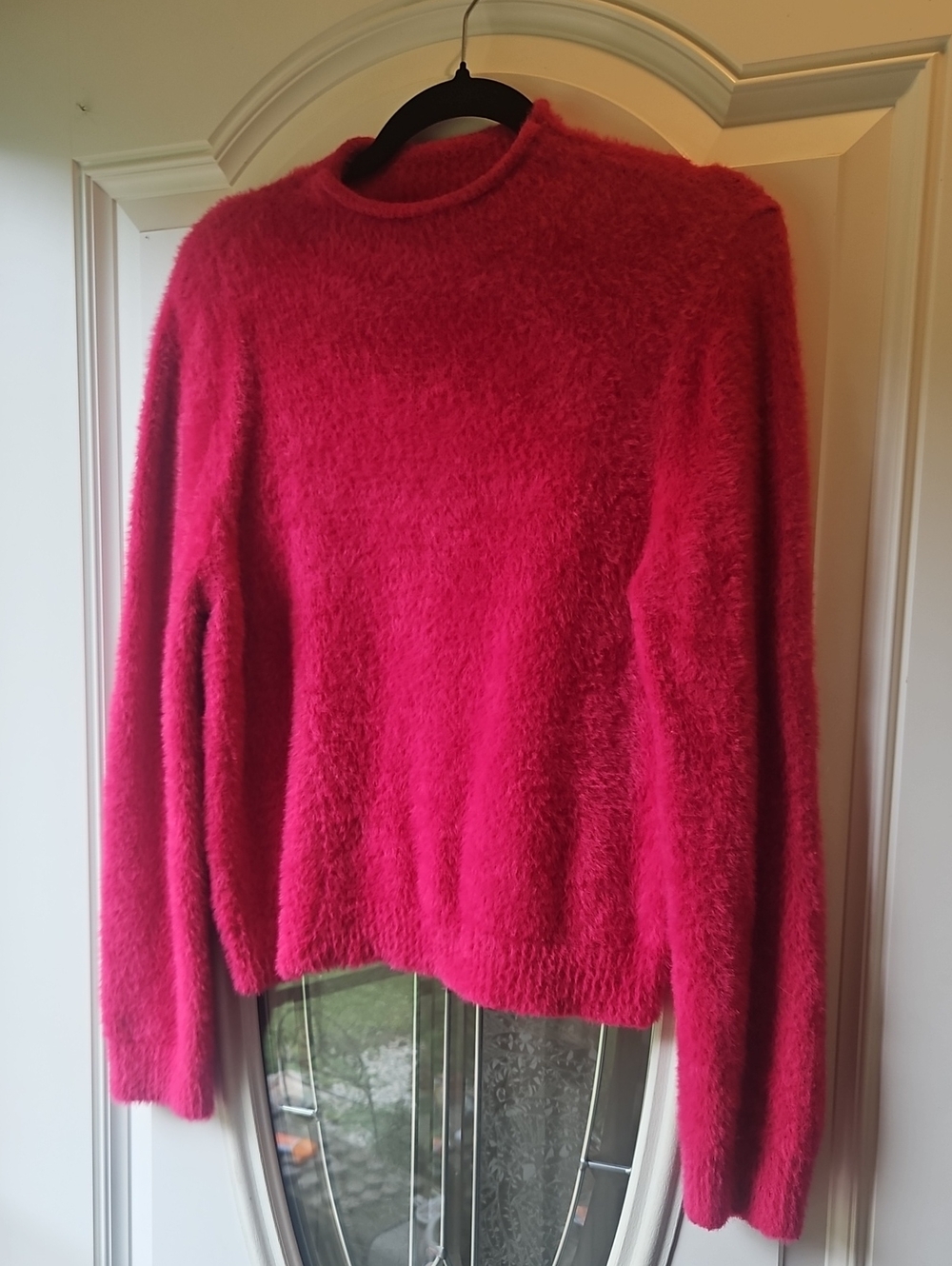 Universal Thread Women's Fuzzy Crewneck Sweater in Hot Pink